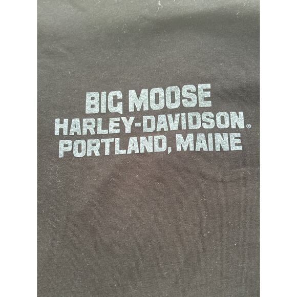 Harley Davidson Striped T-shirt Womans Large Biker Motorcycle Black White - Picture 9 of 11